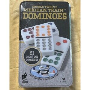 New Cardinal Double Twelve Mexican Train Dominoes 91 Dot Trains Family Fun Night